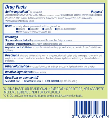 Vista 6 de Boiron Lycopodium Clavatum 30C Medicina homeopática para aliviar la hinchazón, el alivio de gases y la presión o molestias estomacales - 3