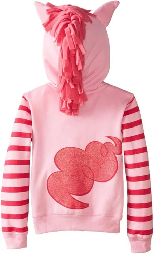 Vista 2 de My Little Pony Sudadera con capucha con cremallera para niñas pequeñas, Rosado
