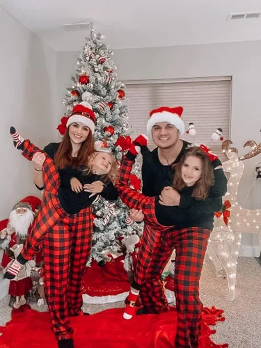 Vista 3 de Ekouaer Juego de pijamas de Navidad para familia a juego, para niños y niñas, para hombre y mujer, ropa de dormir de vacaciones PJ Sets, pijama