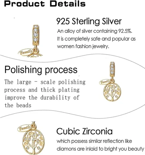 Vista 3 de PHCLASY Colgantes de plata de ley 925 con forma de corazón y piedra natal para mujer, se ajustan a pulseras y collares, joyería de cumpleaños