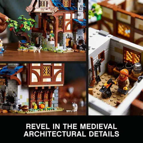 Vista 4 de LEGO Ideas Medieval Blacksmith 21325 - Juego de construcción, kit de modelo para adultos para construir, casa de exhibición coleccionable