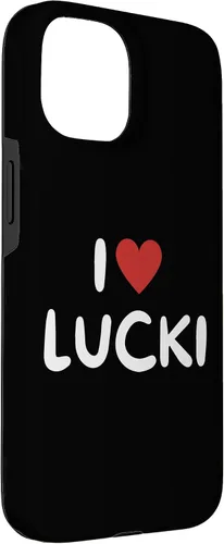 Vista 10 de Funda con corazón rojo para iPhone 16 I Love Lucki