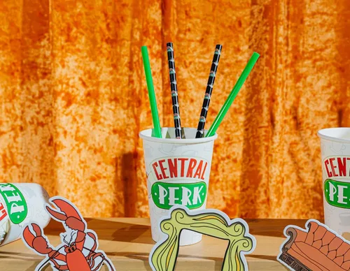 Vista 9 de Silver Buffalo Friends Central Perk - Juego de 4 pajitas de plástico reutilizables, 10 x 1.5 x 0.25 pulgadas