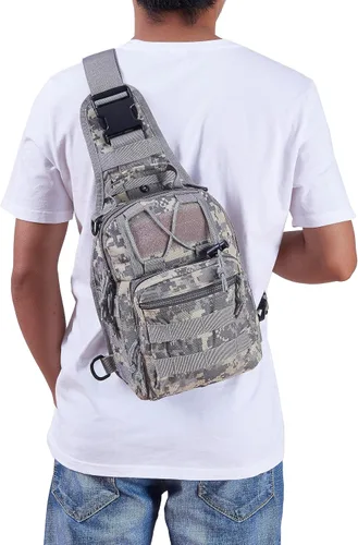 Vista 6 de Mochila para el hombro para exteriores, mochila deportiva y militar, táctico para campamento, senderismo, caminata Fami