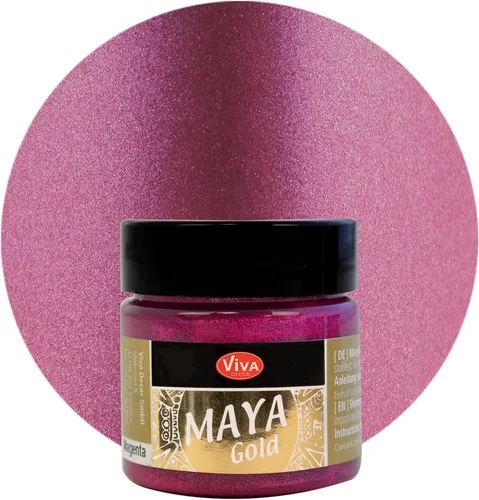 Vista 24 de Viva Decor Maya Gold (verde manzana) 1.52 onzas líquidas - Pintura acrílica metálica brillante para trabajos creativos en madera, vidrio