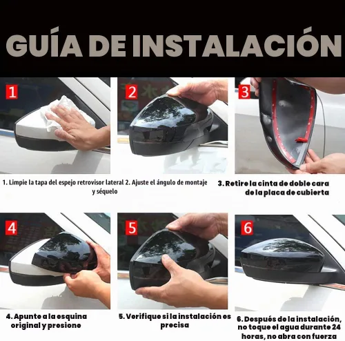 Vista 6 de 2 piezas de cubierta de espejo retrovisor lateral estilo fibra de carbono compatible con Mazd a CX5 CX-5 2017 2018 2019 2020 2021