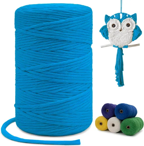 Vista 9 de Cuerda de macramé de una sola hebra de 0.197 in x 110 yardas, cuerda de macramé de algodón natural de 0.197 in, cuerda de algodón grueso para colgar