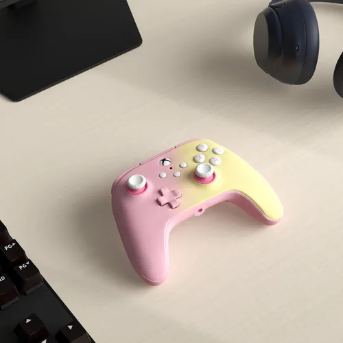Vista 2 de PowerA Advantage Wired Controller for Xbox Series XS - Pink Lemonade, Xbox Controller with Detachable 10ft USB-C Cable, Mappable Buttons, Trigger