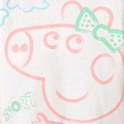 Vista 3 de Peppa Pig Conjunto de 4 piezas de algodón de manga larga y pantalones de pijama para niñas pequeñas