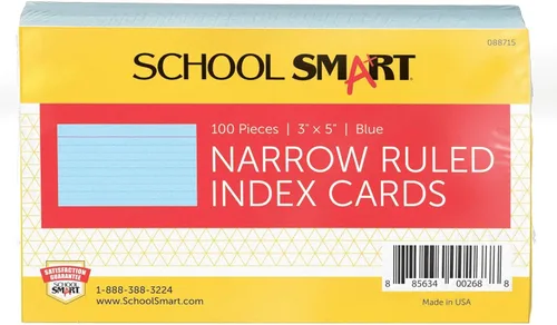 Vista 18 de School Smart Tarjetas de índice con rayas, 3 x 5 pulgadas, colores surtidos, paquete de 100