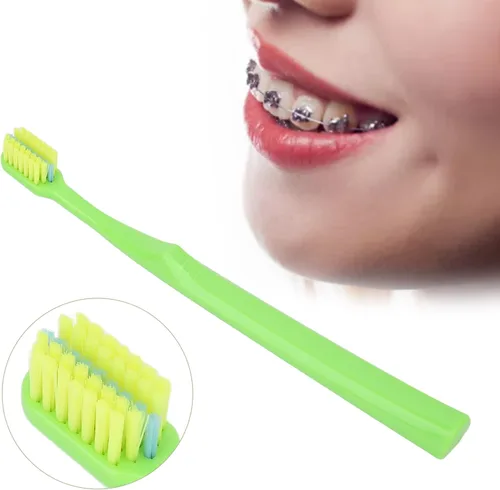 Vista 6 de plplaaoo 10 cepillos de dientes, cepillos de dientes ortodónticos en forma de V para aparatos ortopédicos, cepillo de dientes de cerdas suaves