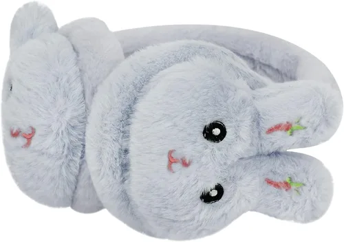 Vista 3 de Orejeras deportivas de invierno para niños y niñas, con diseño de animales, de piel sintética, para esquiar, nieve, calentadores de orejas, a prueba