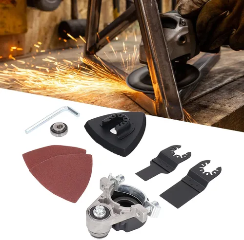 Vista 5 de Juego de convertidor de amoladora angular, kit de hojas de sierra oscilante multifunción M10, amoladora eléctrica de acero inoxidable, herramienta