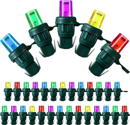 Vista 19 de Honoson Bombillas de Repuesto de Cadena de Luces LED de Navidad de 5 mm Bombillas de Luz de Alambre de Ángulo Amplio LED Conjunto de Luces