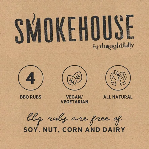 Vista 5 de Smokehouse by Thoughtfully, juego de regalo Smokehouse Barbecue Rubs, sabores incluyen cajún, caribe, Memphis y suroeste, juego de 4