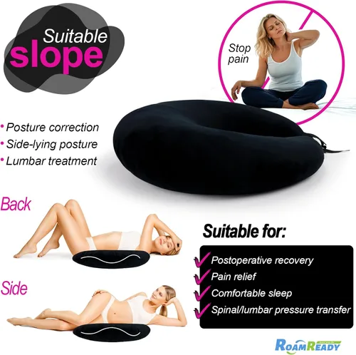 Vista 5 de Almohada BBL Después de la Cirugía para Dormir Sentado, Cojín Donut para Hemorroides, Cojín de Apoyo para Caderas, Almohada BBL de Algodón