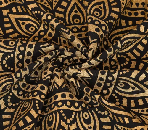 Vista 7 de ANJANIYA - Tapiz para colgar en la pared, diseño de mandala, nuevo sombreado dorado, decoración de dormitorio, metálico, hippy, arte de muro