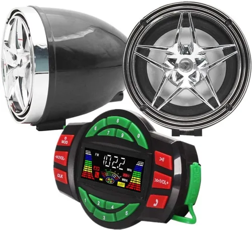 Vista 8 de XYC Amplificador Bluetooth de 12 V UTV ATV Sistema de sonido Altavoces manos libres FM Sistema de audio USB Estéreo de 3.5 pulgadas Altavoces de 12