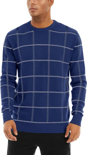 Vista 35 de MAGNIVIT Suéteres de punto de diseño básico para hombre, de algodón, suave, cuello redondo, para otoño e invierno