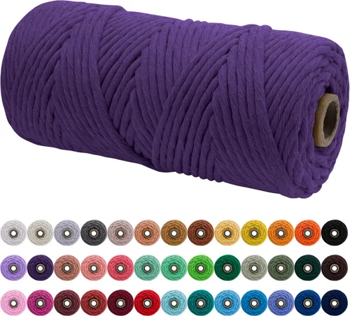 Vista 139 de JeogYong Cordón de macramé de un solo hilo 3 mm x 109 yardas (328 pies) Cuerda de algodón suave Hilo de macramé de 3 mm, suministros de macramé