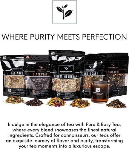 Vista 3 de Pure & Easy Tea Bolsas de filtro de té de alta calidad, infusores compostables sin blanquear con cordón para té de hojas sueltas, sobres desechables