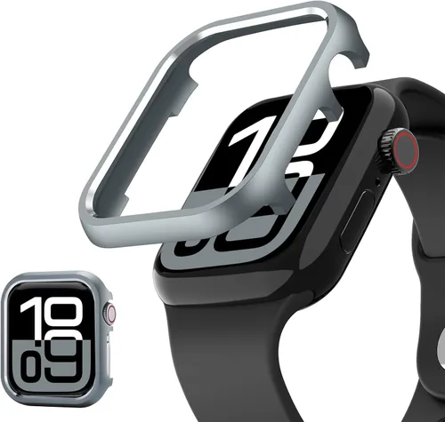 Vista 10 de NINKI Funda protectora delgada de aluminio para Apple Watch 11 de 1.654 in 2025 y serie 10 de 1.654 in 2024, [sin protector de pantalla] Funda Negro