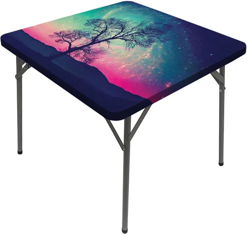 Vista 8 de Mantel cuadrado con diseño de galaxia y espiral, diseño de planeta y espiral, para mesa de 24 x 24 pulgadas, para restaurantes, picnic, patio