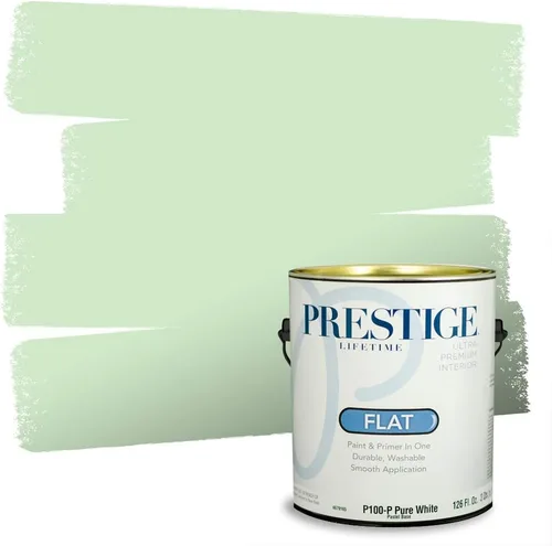 Vista 149 de PRESTIGE Pintura exterior e imprimación en uno, aloe, plano, 1 galón