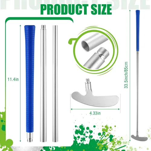 Vista 3 de Wettarn Juego de 3 palos de golf de dos vías para hombres, mujeres y niños, eje de putter resistente con 6 pelotas de golf de práctica para Azul