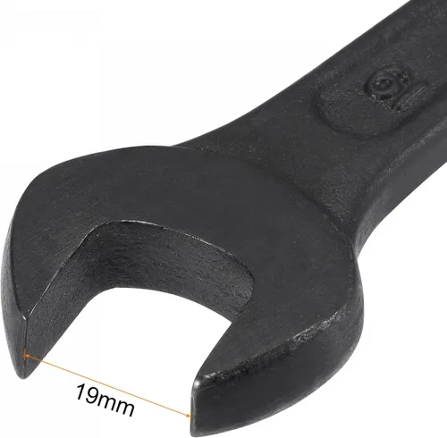Vista 3 de uxcell Llave de extremo abierto de 0.748 in, herramienta de mano de llave de cabeza única de acero al carbono