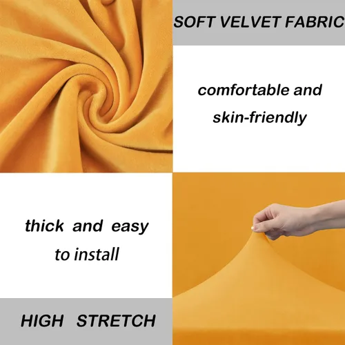 Vista 3 de Fundas elásticas para sofá, fundas de terciopelo grueso para sofá de 2 cojines, funda de sofá suave para sofá biplaza, protector de muebles