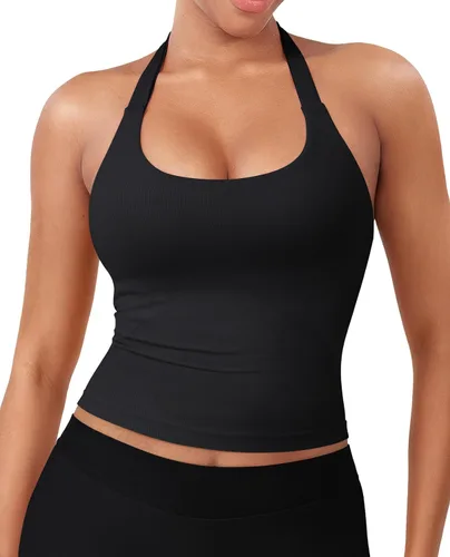 Vista 16 de YEOREO SoftHue Impact Halter - Camiseta sin mangas para mujer Blanco