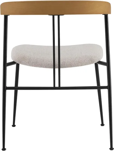 Vista 7 de CHITA Juego de 4 sillas de comedor modernas tapizadas, sillas de comedor con certificación FSC con patas de metal, silla de comedor de mediados
