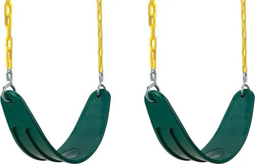 Vista 7 de Swing-N-Slide WS 4771 - Juego de asiento de columpio de alta resistencia para exteriores con cadenas revestidas y eslabones rápidos, color azul