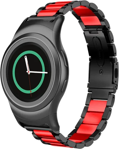 Vista 14 de Correa de reloj de metal compatible con Samsung Gear S2 SM-R720/SM-R730 de ajuste rápido de acero inoxidable correa de repuesto para Gear S2 Negro