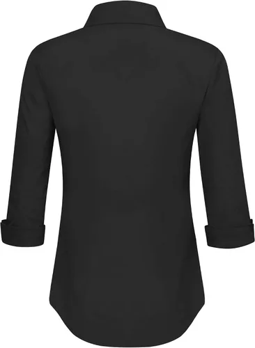Vista 2 de Made by Johnny MBJ Women's Solide 34 Sleeve Stretchy Button Down Collared Office Formal Casua Blouse (S3XL)