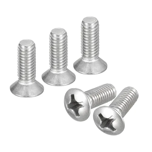 Vista 19 de uxcell Tornillos de máquina Phillips de cabeza ovalada M4x8mm, 50pcs 304 tornillos de cabeza avellanada ligeramente levantados de acero inoxidable