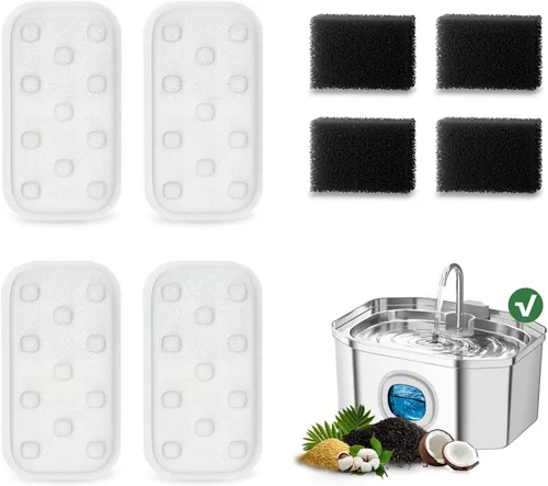 Vista 9 de APAUK Fuente de agua para gatos de acero inoxidable, fuente de agua