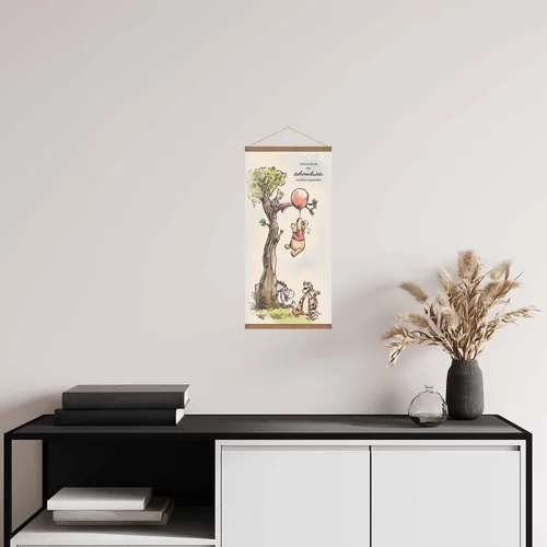 Vista 5 de Open Road Brands Disney Winnie the Pooh Adventure - Cartel colgante de lona - Fun Pooh and Friends Decoración de pared para el hogar