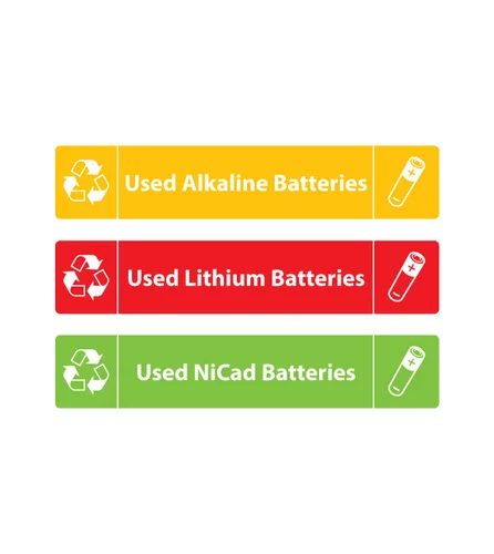 Vista 4 de Nexus Stack - Contenedor de reciclaje de batería de 24 G (gris oscuro, variedad de calcomanías de reciclaje de baterías), contenedores compactos