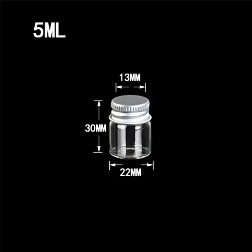 Vista 4 de Mini botellas de vidrio de 0.2 fl oz con tapa de aluminio vacías pequeñas botellas de deseos frascos de vidrio 24 piezas (24, 0.2 fl oz)
