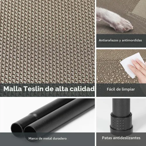 Vista 3 de Cama elevada para perros al aire libre, cuna refrescante de elevación media, camas elevadas para mascotas con malla Teslin transpirable duradera