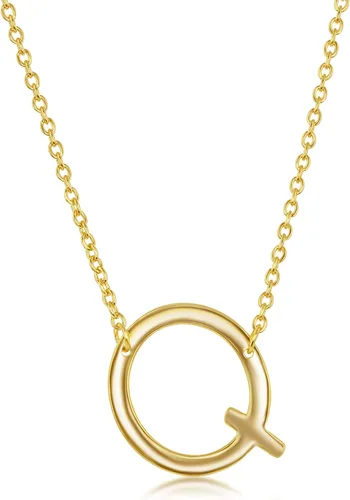 Vista 12 de Dainty Sideways Initial Necklace for Women – Sterling Silver or 14K Gold Plated 20mm Alphabet Letter Pendant