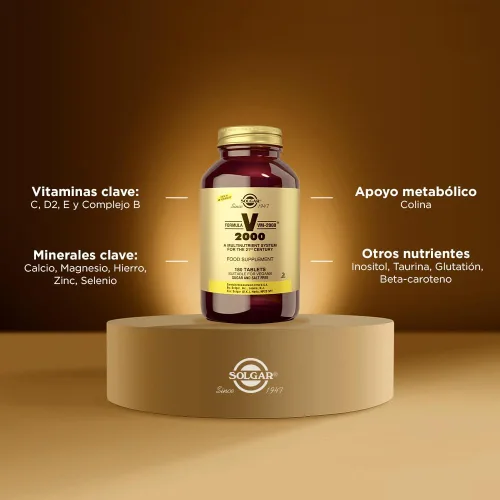 Vista 4 de Solgar Formula VM-2000 (Sistema multinutriente), 180 comprimidos - Múltiple de calidad premium - Contiene zinc - Apoya un sistema inmunológico