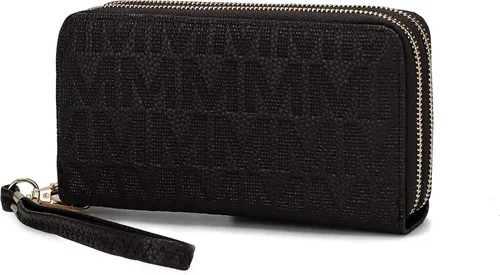 Vista 66 de MKF Collection Mia K - Cartera de pulsera para mujer, pequeña cartera de cuero vegano para tarjetas de crédito con cremallera y bolsillo