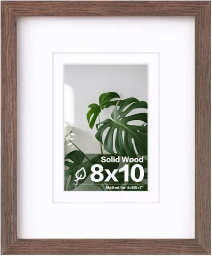 Vista 226 de Egofine - Portarretratos de 4 x 6 pulgadas, de madera maciza con plexiglás, para fotos de 3.5 x 5 con paspartú o de 4 x 6 sin paspartú, para colocar
