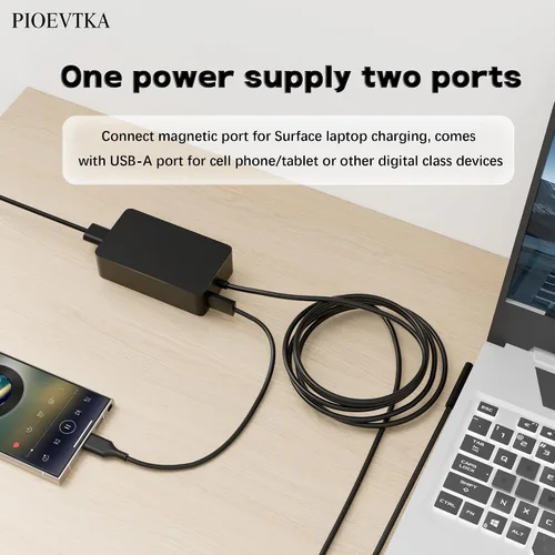 Vista 7 de PIOEVTKA Cargador para Microsoft Surface Pro Laptop 65W Microsoft Surface Cargador