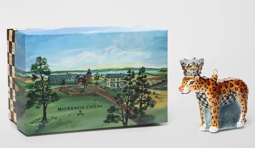 Vista 2 de MacKenzie-Childs Adorno de cristal - Leopard King