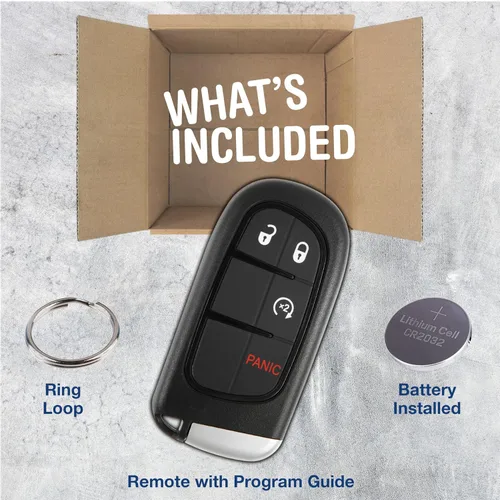 Vista 3 de KeylessOption Llavero de repuesto para Dodge Ram 1500 2500 3500 sin llave, 4 botones GQ4-54T