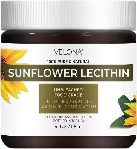 Vista 8 de velona Lecitina líquida pura de girasol, 2 onzas líquidas, grado alimenticio, sin blanquear, emulsionante, estabilizador, suavizante, suavizante